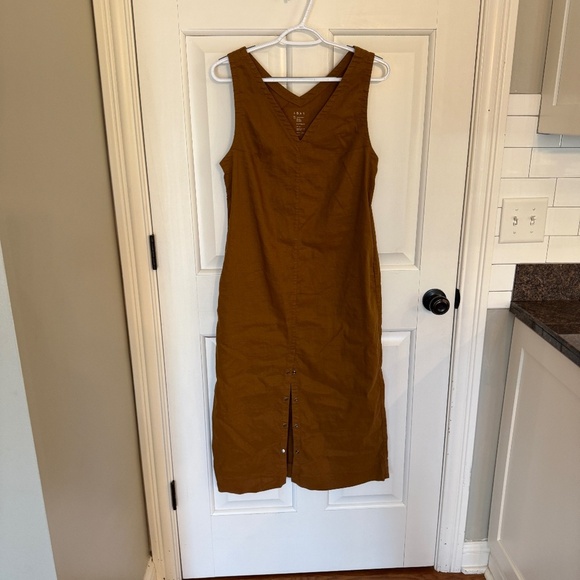 A Day v-neck snap front Dress brown 45090 - Picture 11 of 11